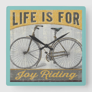 bike met prijsopgave vierkante klok