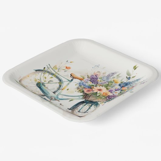 Bike met ventilatormand papieren bordje (Gebogen)