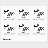 Bike My Own Stunts Vierkante Sticker (Vel)
