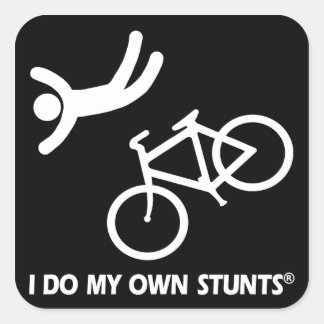Bike My Own Stunts Vierkante Sticker