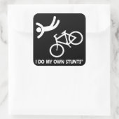 Bike My Own Stunts Vierkante Sticker (Tas)