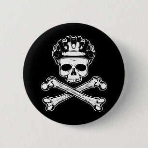 Bike of Die - Bike en Crossbones Ronde Button 5,7 Cm