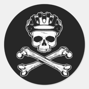 Bike of Die - Bike en Crossbones Ronde Sticker