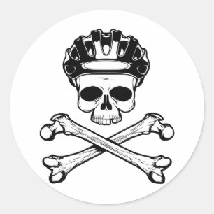 Bike of Die - Bike en Crossbones Ronde Sticker