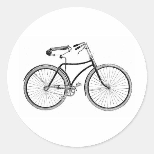  Bike Old Fashioned Bicycle Cycling Ronde Sticker (Voorkant)