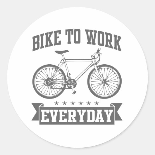 Bike om dagelijks te werken ronde sticker (Voorkant)