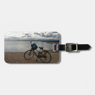 Bike op het strand bagagelabel