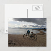 Bike op het strand briefkaart (Voorkant / Achterkant)
