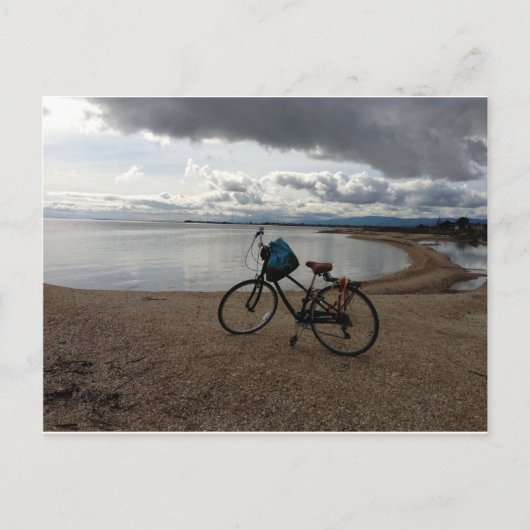 Bike op het strand briefkaart (Voorkant)