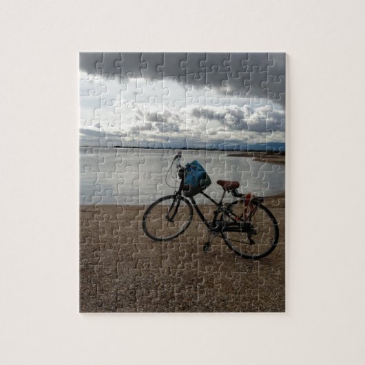 Bike op het strand legpuzzel (Verticaal)
