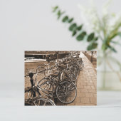 Bike Parking - Amsterdam in november SEPIA Briefkaart (Staand voorkant)