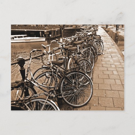 Bike Parking - Amsterdam in november SEPIA Briefkaart (Voorkant)