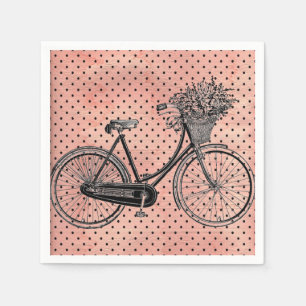 Bike Pink Polka Dots Party Napkins Servet