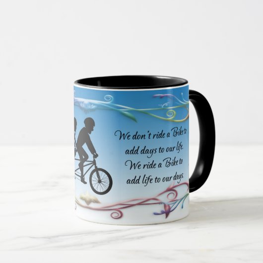 BIKE QUOTE SILHOUETTE MOK (Voorkant rechts)
