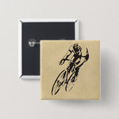 Bike Racing Velodrome Vierkante Button 5,1 Cm (Voorkant /achterkant)
