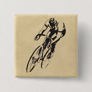 Bike Racing Velodrome Vierkante Button 5,1 Cm