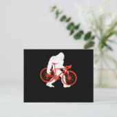 Bike Ride Funny MTB Sasquatch Downhill Biker Briefkaart (Staand voorkant)