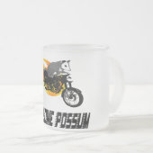 Bike Rider Geweldige Possum Matglas Koffiemok (Voorkant rechts)