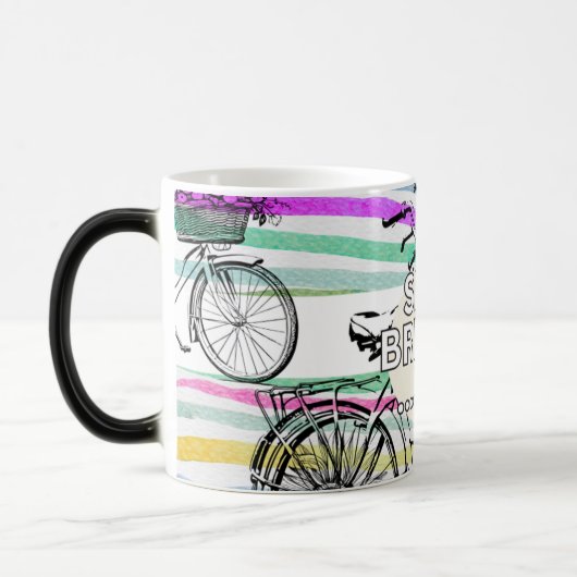 bike riding joy mug with inspirational saying magische mok (Links)