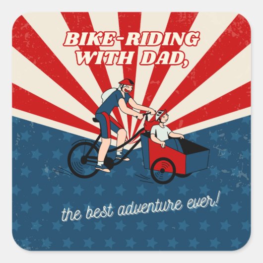Bike-rijden met papa - Sticker op vaderdag (Voorkant)
