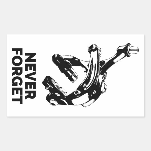 Bike Rim Remkes vergeten nooit Rechthoekige Sticker (Voorkant)
