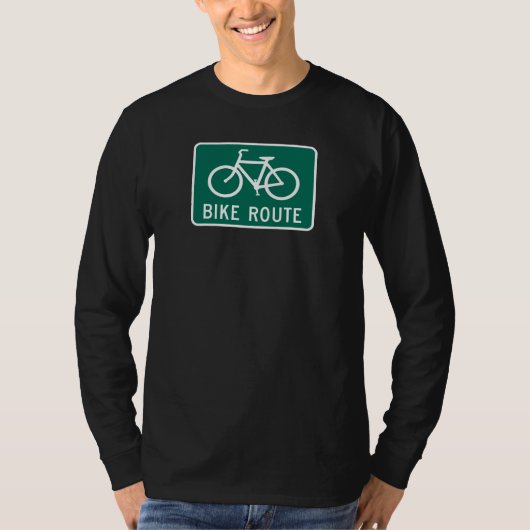 Bike route LS T-shirt (Voorkant)