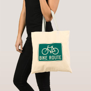 Bike Route Sign Bicycle Canvas tas