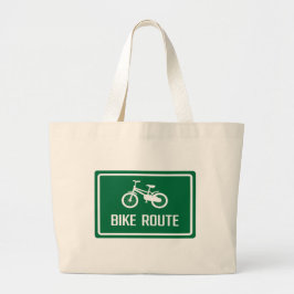 Bike Route Sign. Grote Tote Bag