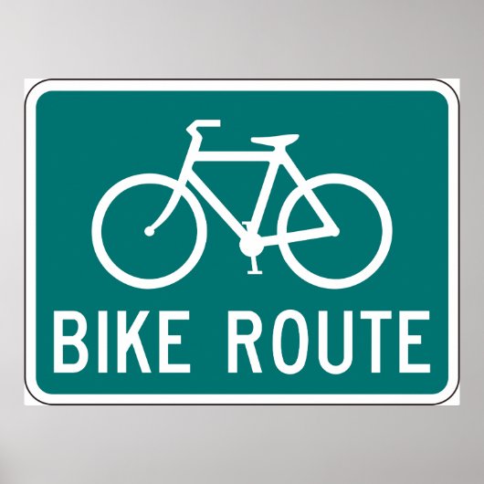 Bike Route Sign. Poster (Voorkant)