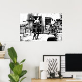 Bike-schuur met geweer en Jack Poster (Thuiskantoor)