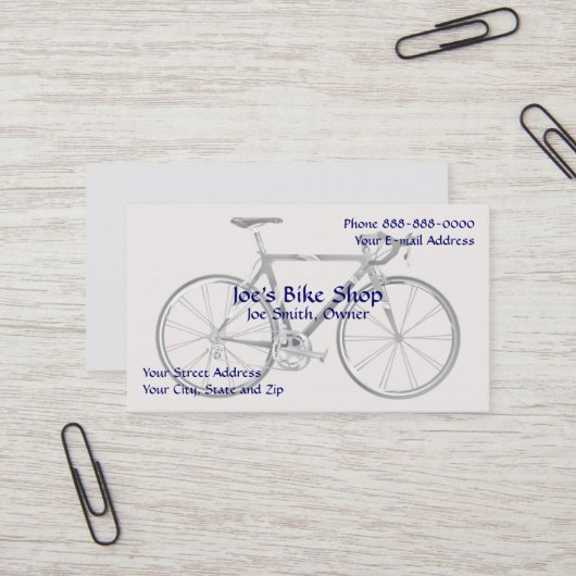 Bike Shop Owner Visitekaartje (Voorkant / Achterkant in situ)