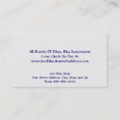 Bike Shop Owner Visitekaartje (Achterkant)