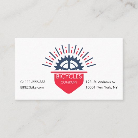 Bike Shop, Repair and Customization Logo Visitekaartje (Voorkant)