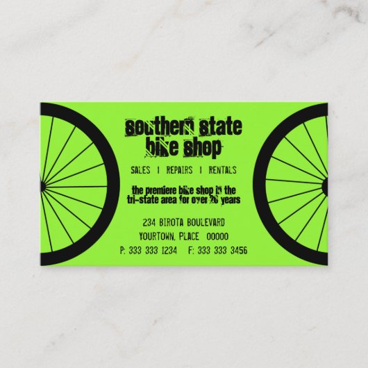 Bike Shop Visitekaartje (Voorkant)