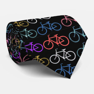 Bike Silhouettes Trendy Shades of Color Black Back Stropdas