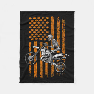 Bike Skeleton Halloween Mannen Boys Dirt Bike Fan Fleece Deken