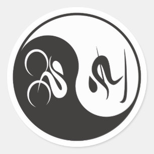 BIKE-SKI YIN-YANG RONDE STICKER