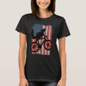 Bike Squirrel Riding A Bicycle Patriotic American  T-shirt (Voorkant)