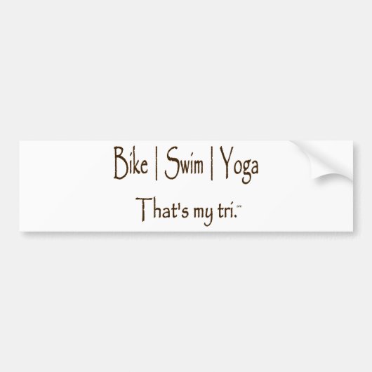 Bike | Swim | Yoga Bumpersticker (Voorkant)