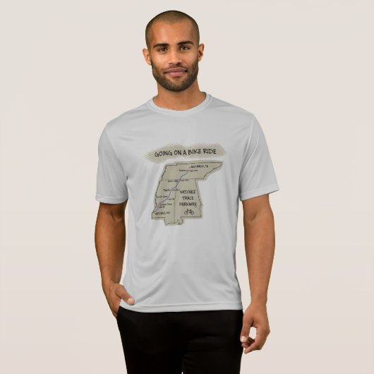 Bike the Natchez Trace T-Shirt (Voorkant volledig)