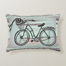 "Bike to the Beach Accent Pillow" Decoratief Kussen