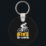 Bike-to-werk fietser sleutelhanger<br><div class="desc">Bike to Work. Fietsontwerp voor fietsers en fietsers. Koel slogan en inspirerend sportmotieven voor mensen die graag fietsen in de straten van de stad en een gezonde levensstijl bevorderen. Ideaal voor 'Bijt-tot-Wereldag'. Geweldig kerstcadeau en verjaardagscadeau voor familie en vrienden.</div>