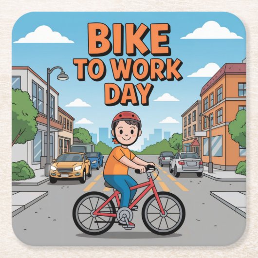 Bike to Work Day Onderzetter set (Voorkant)