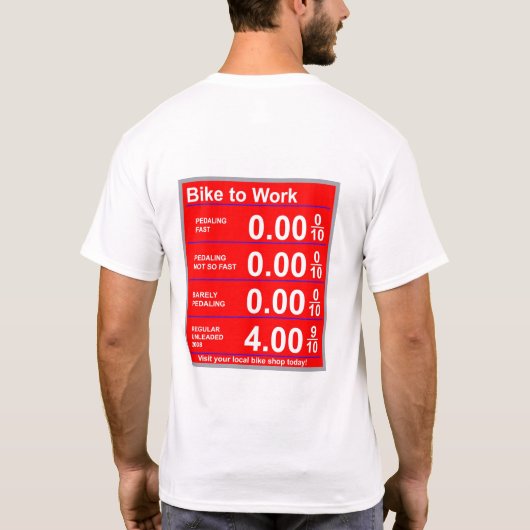 Bike to Work Red T-shirt (Achterkant)