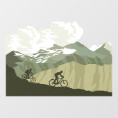 Bike Trail Mountain Trail Biking Bicycle Shop Raamsticker (Vel)