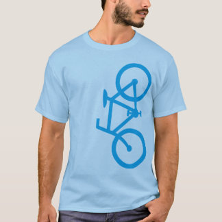 Bike, Verticaal Silhouet, Blauw design T-shirt
