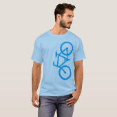 Bike, Verticaal Silhouet, Blauw design T-shirt (Voorkant volledig)
