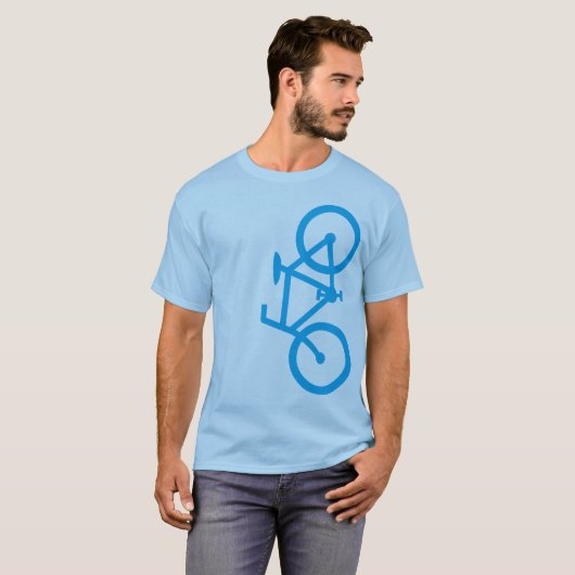 Bike, Verticaal Silhouet, Blauw design T-shirt (Voorkant volledig)