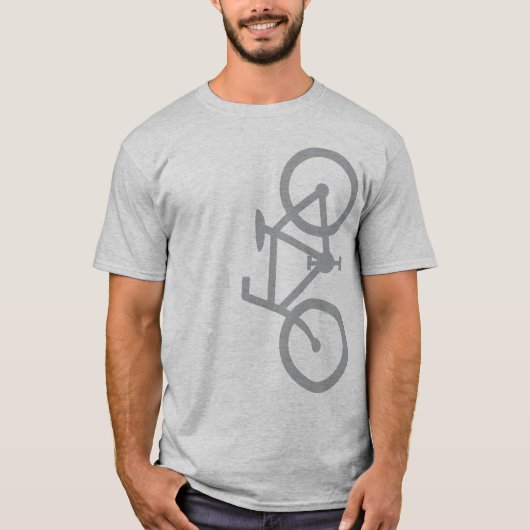 Bike, Verticaal Silhouet, Grijs design T-shirt (Voorkant)