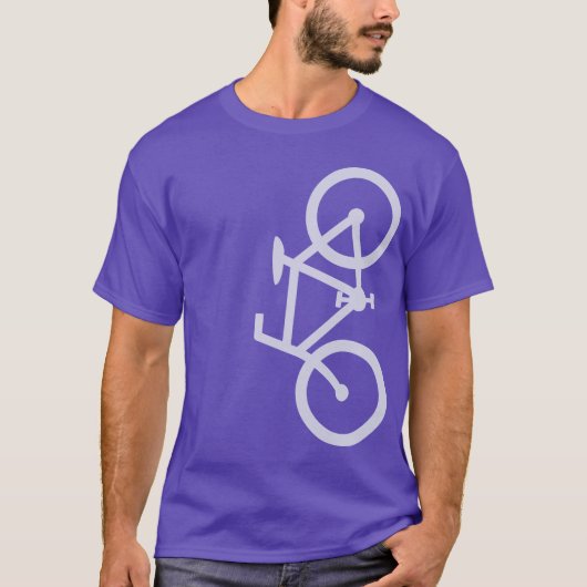 Bike, verticaal, Silhouet, Lt Paars design T-shirt (Voorkant)